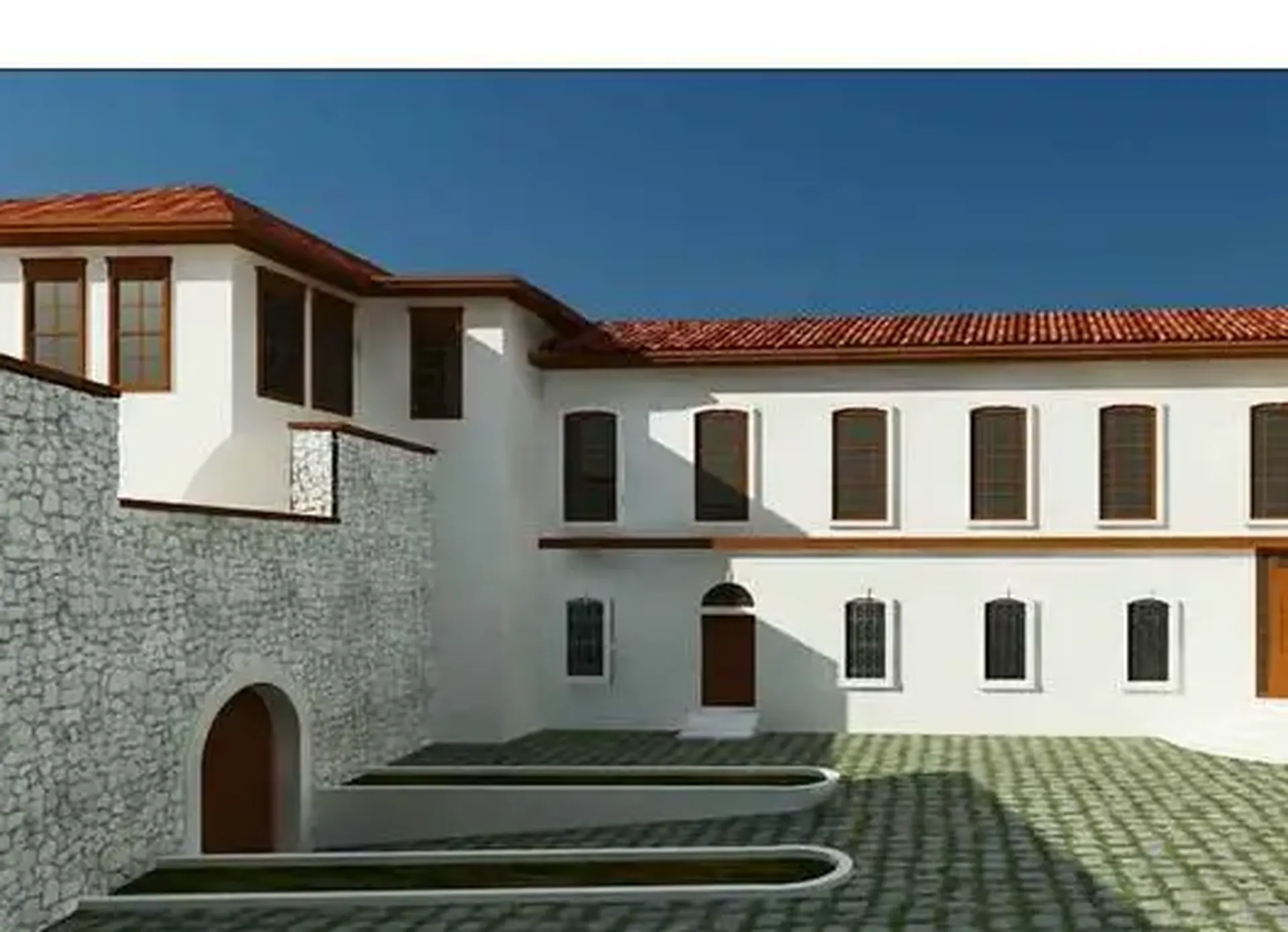 Vila Vrioni front facade restoration, Berat Albania